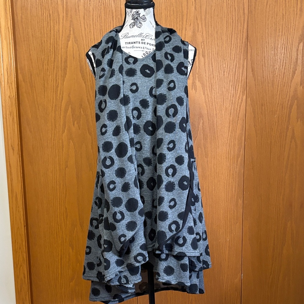 Asymmetrical Gray Polka Dot Dress